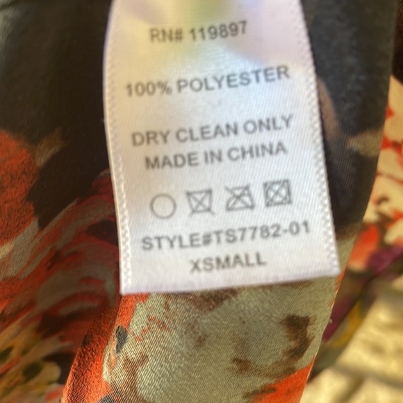 Casual career Floral Top Button Up Blouse Pockets Loose Fit Size XS - Picture 9 of 11